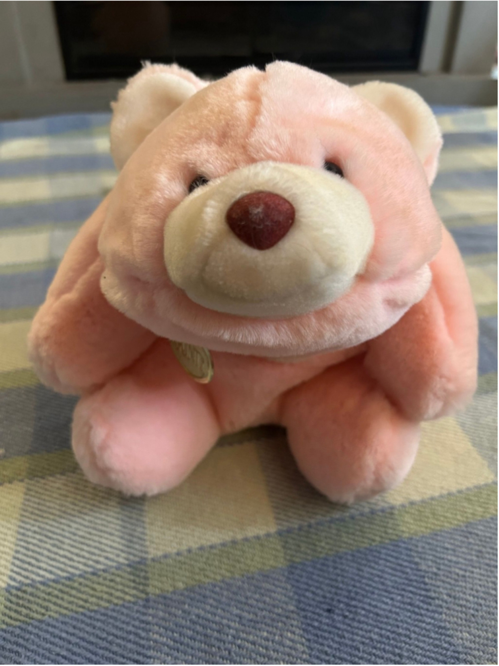 1980 Gund Snuffle Pink Bear Vintage Gold Tag Soft Excellent Conditon